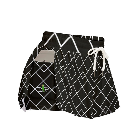 Lisa Black/White - Pickleball Women's Sport Culottes with Pockets by Dizzy Pickle