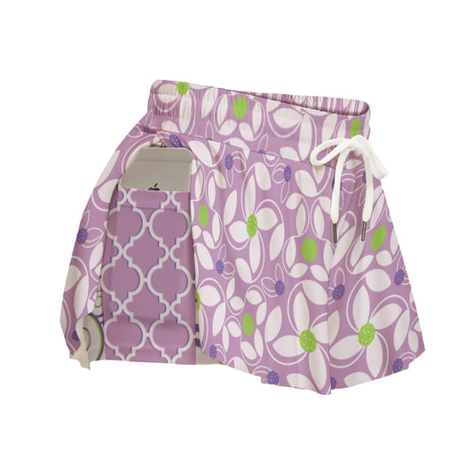 Dizzy Pickle Beth Lavender Pickleball Women's Sport Culottes Skorts with Inner Shorts and Pockets