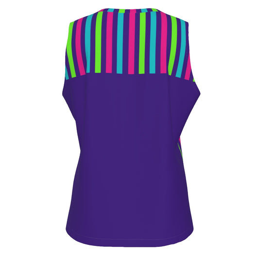 Dizzy Pickle Diana Stripes Women's Pickleball Sleeveless Sports Tank Top Deep Purple