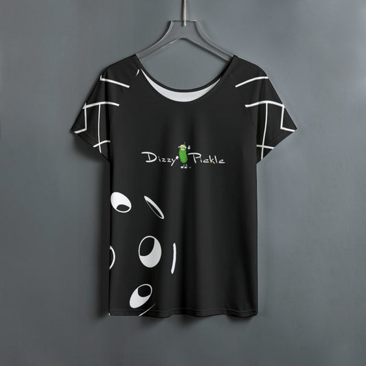 Dizzy Pickle Lisa BW Women's Pickleball Round Neck T-Shirt Raglan Sleeves