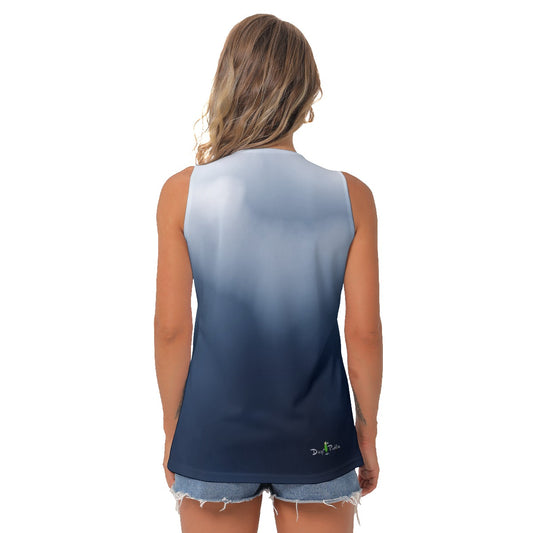 Heidi - BW - Cloud - Women's Pickleball Sleeveless V-Neck Top by Dizzy Pickle