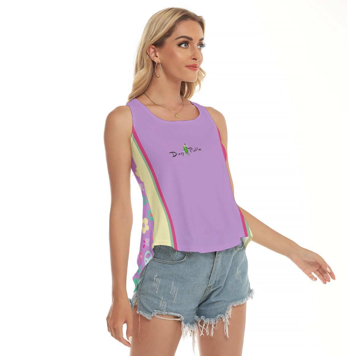 Dizzy Pickle Hope Lavender Women's Pickleball Open-Backed Sleeveless Tank Top