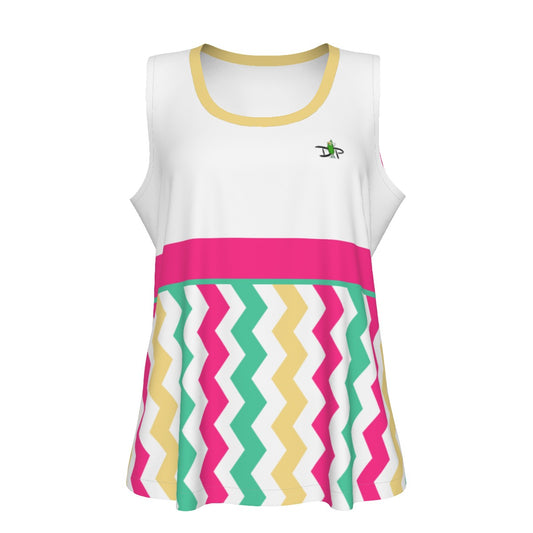 Dizzy Pickle MaryEllen Stripes Deep Pink Women's Pickleball Sports Tank Top