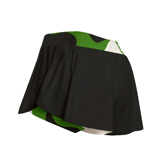 Dizzy Pickle Kati Solid Women's Sport Culottes Skorts with Inner Shorts and Pockets Black