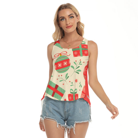 Dizzy Pickle Christmas Presents Wonders and Joy Women's Pickleball Open-Backed Sleeveless Tank Top