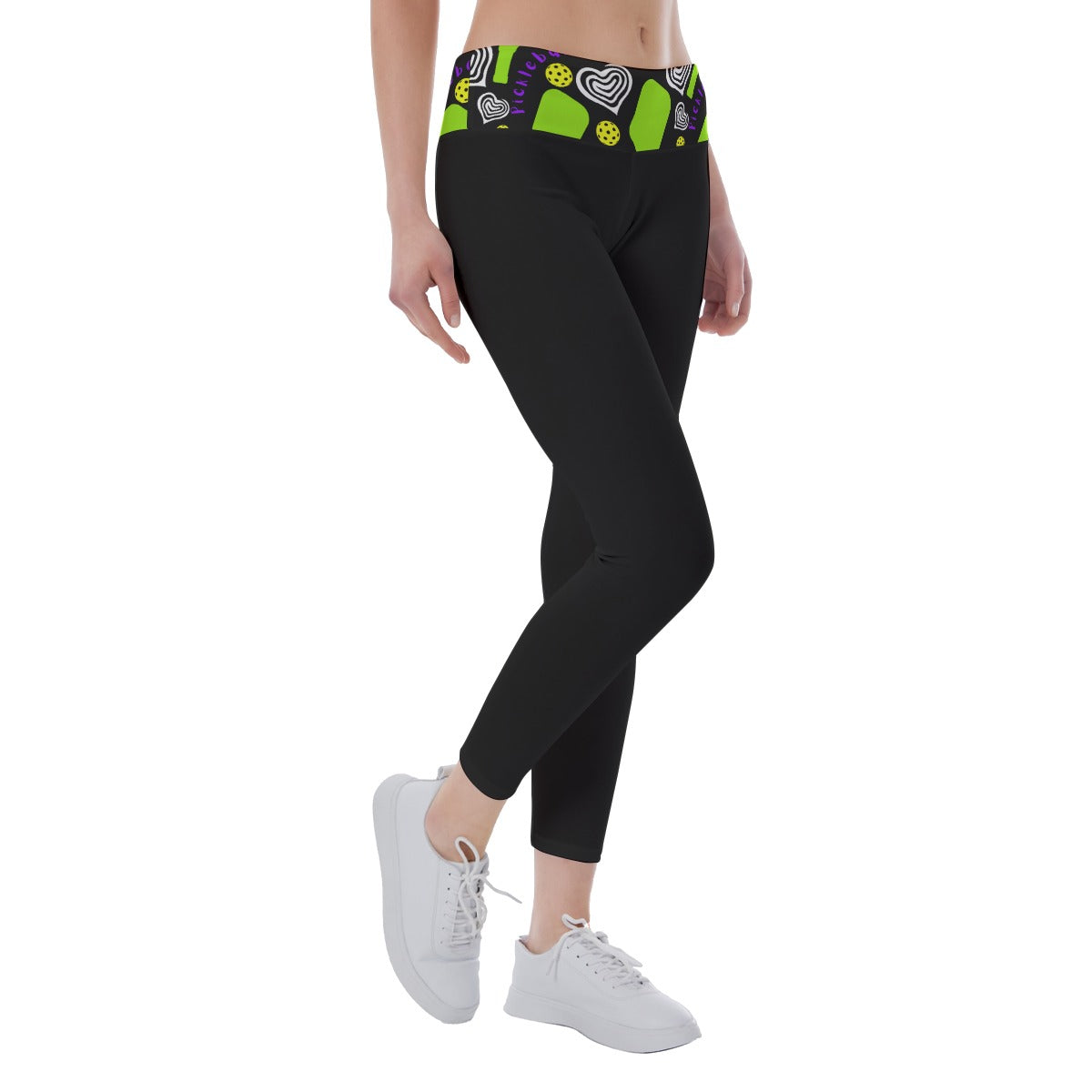 Dizzy Pickle Dinking Diva Hearts BG Women's Pickleball Leggings Mid-Fit