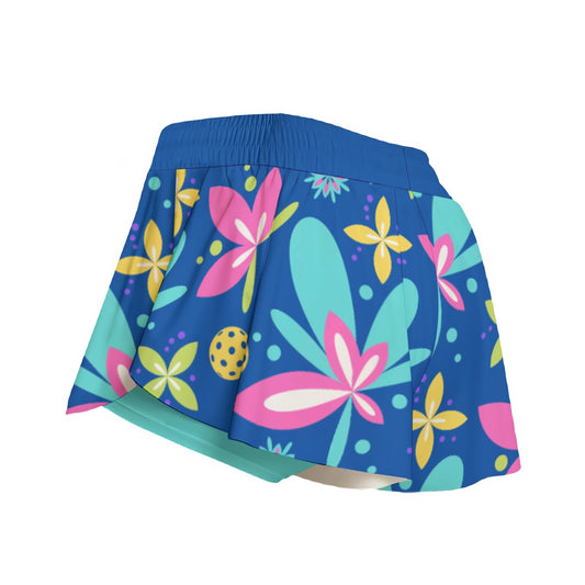 Dizzy Pickle Donna Blue Main Pickleball Women's Sport Culottes Skorts with Inner Shorts and Pockets