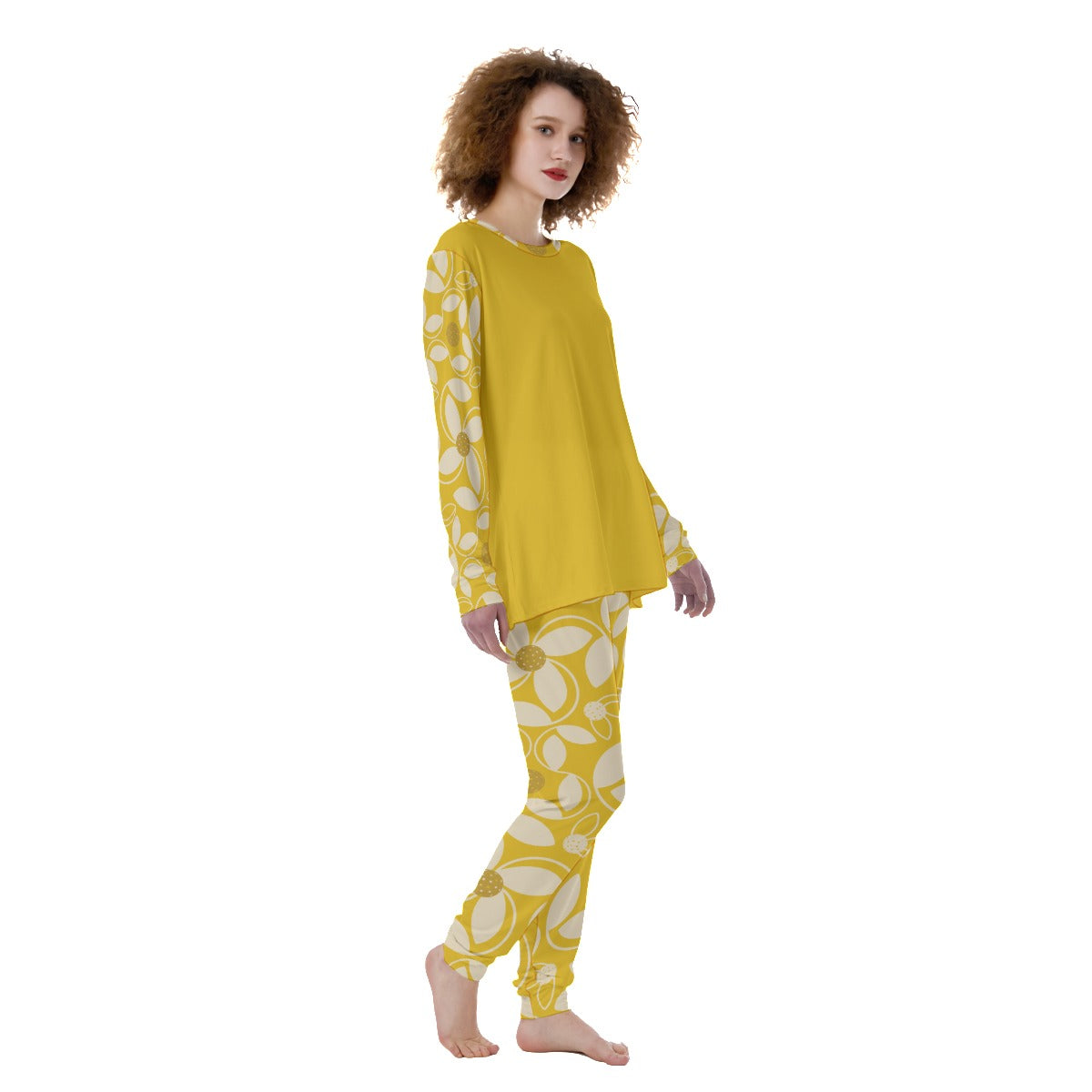 Dizzy Pickle Beth Gold Women's Pickleball Long Sleeves and Long Pants Pajamas Set