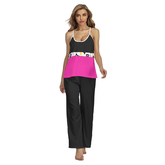 Millie - Black - Pickleball Cami Pajamas Set by Dizzy Pickle