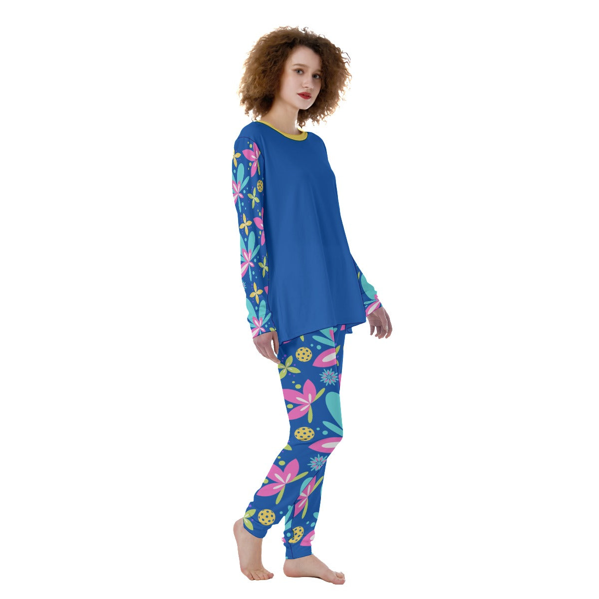 Dizzy Pickle Donna Blue Women's Pickleball Long Sleeves and Long Pants Pajamas Set