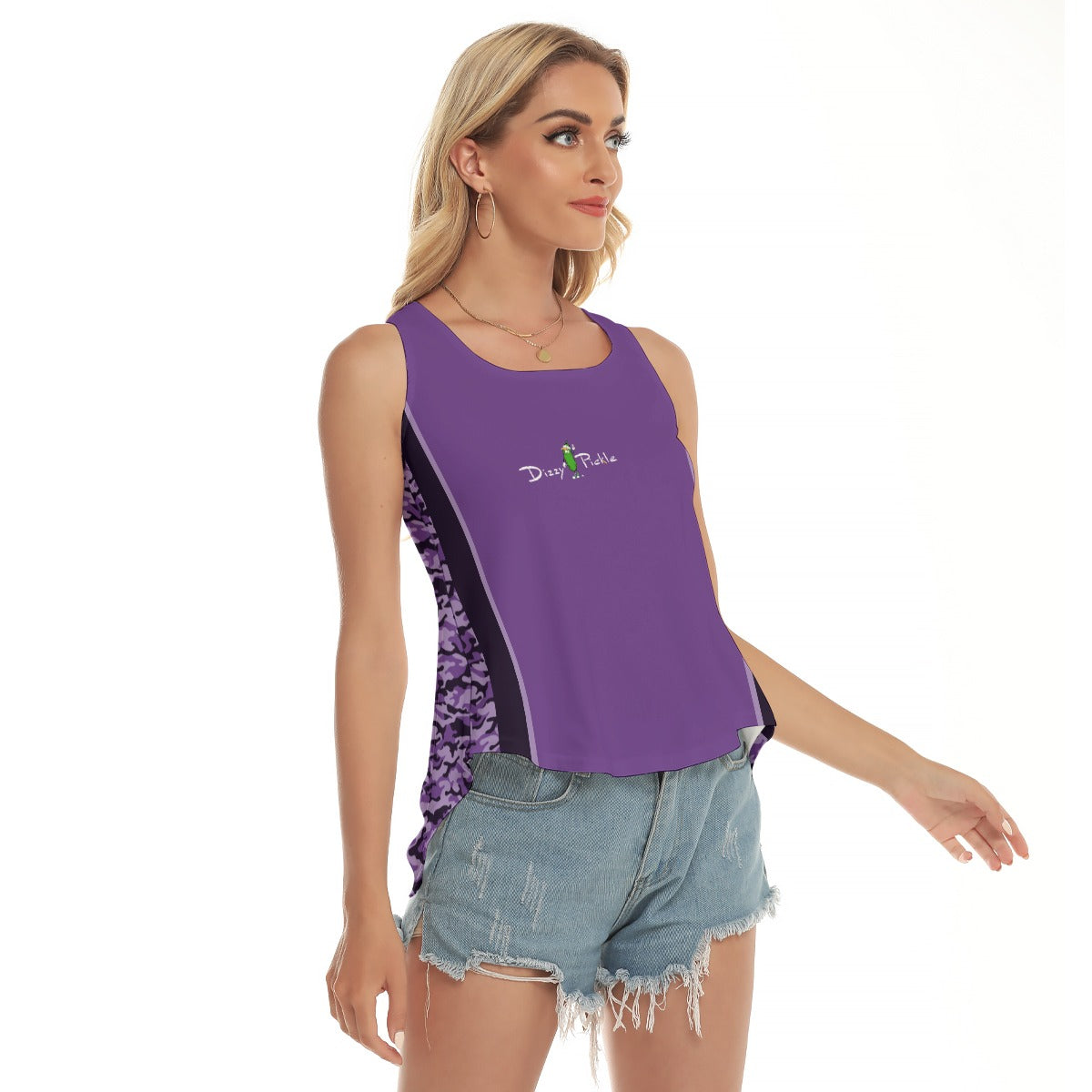 Dizzy Pickle Jan Purple Women's Pickleball Open-Backed Sleeveless Tank Top