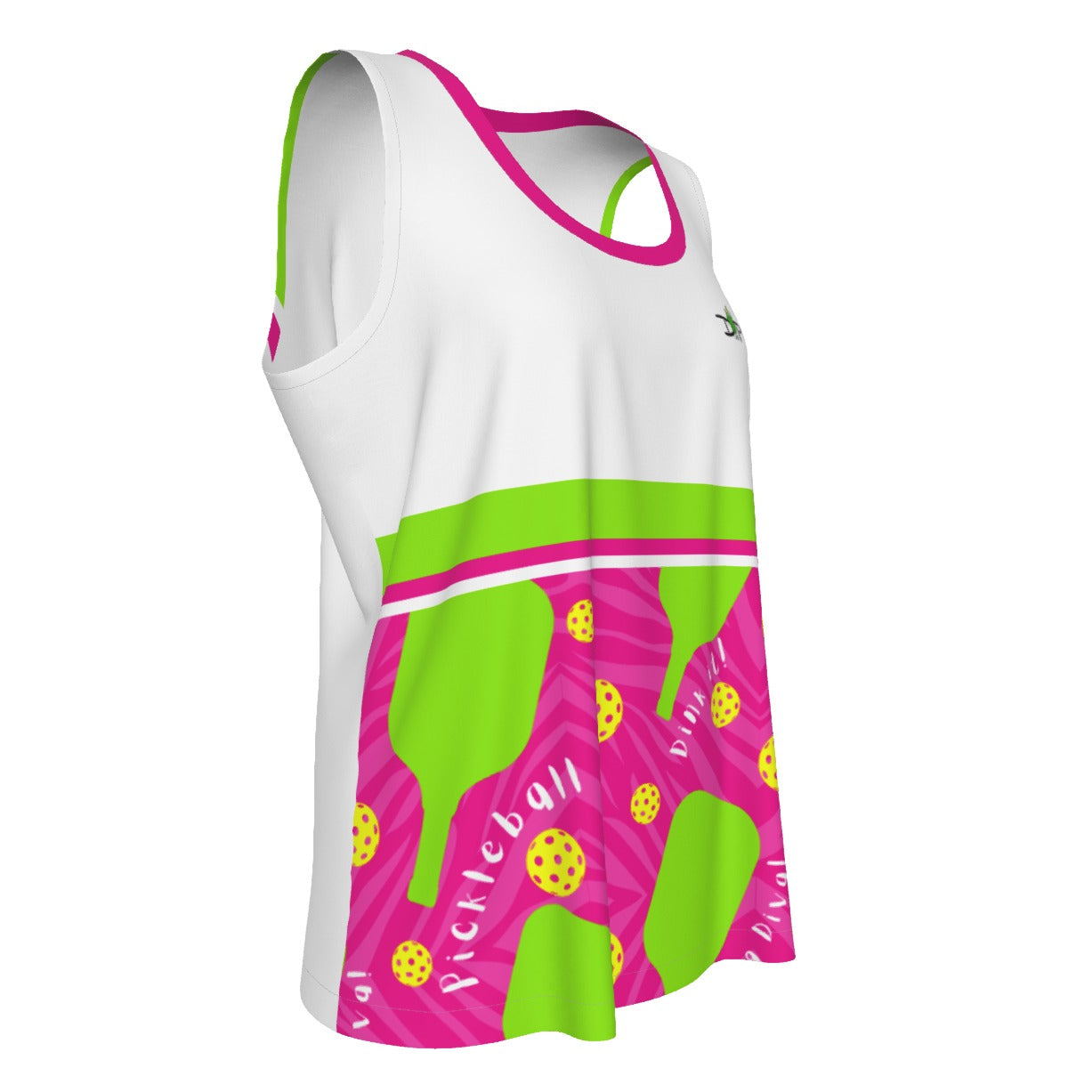 Dizzy Pickle Dinking Diva PG White Main Women's Pickleball Sleeveless Sports Tank Top