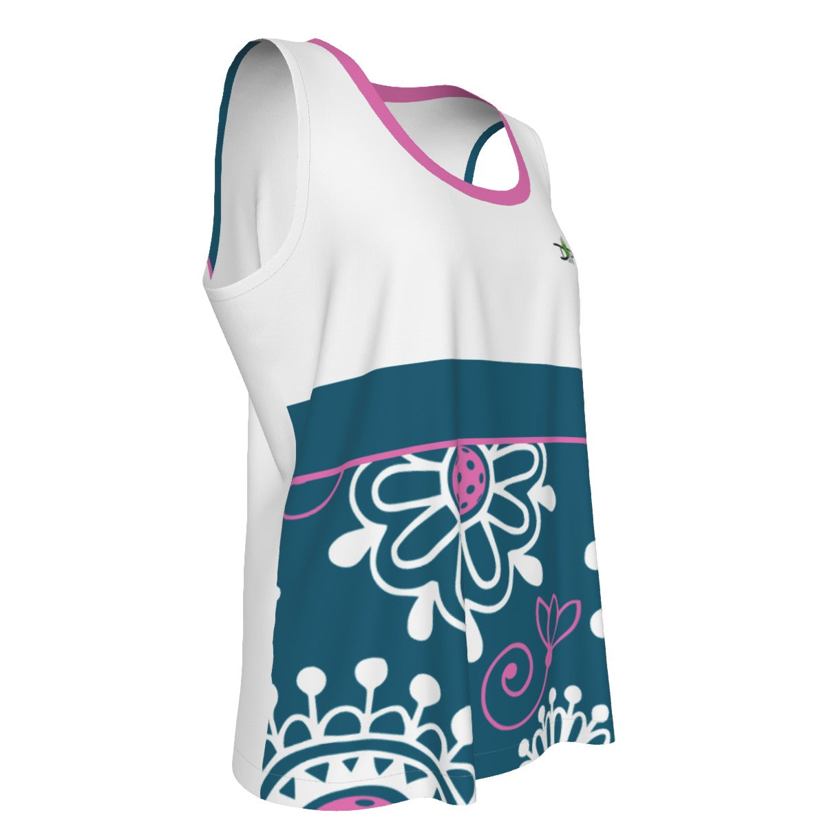Dizzy Pickle Coming Up Daisies TPW Main Women's Pickleball Sleeveless Sports Tank Top Peacock Pink