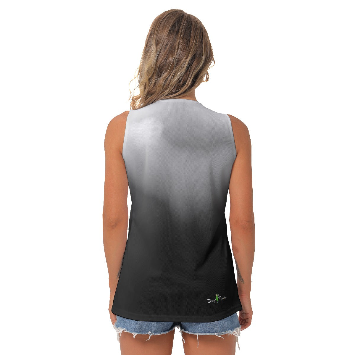 Heidi - BKW - Cloud - Women's Pickleball Sleeveless V-Neck Top by Dizzy Pickle