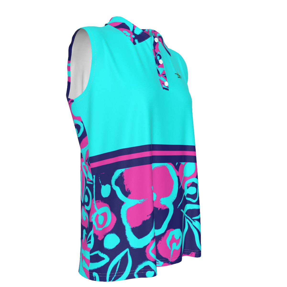 Dizzy Pickle Lesia BBP Blooms Women's Pickleball Sleeveless Polo Shirt