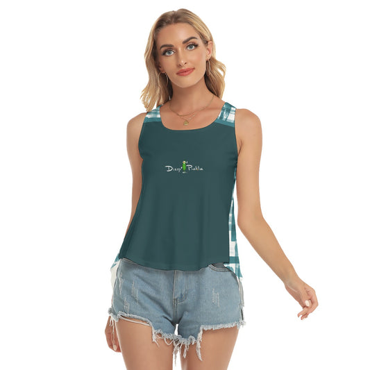 Dizzy Pickle Heidi TW Dark Teal/Weave Women's Pickleball Open-Backed Tank Top