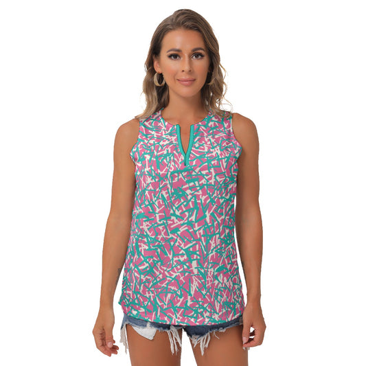 Dizzy Pickle Lesia PSC Confetti Women's Pickleball Sleeveless V-Neck Shirt