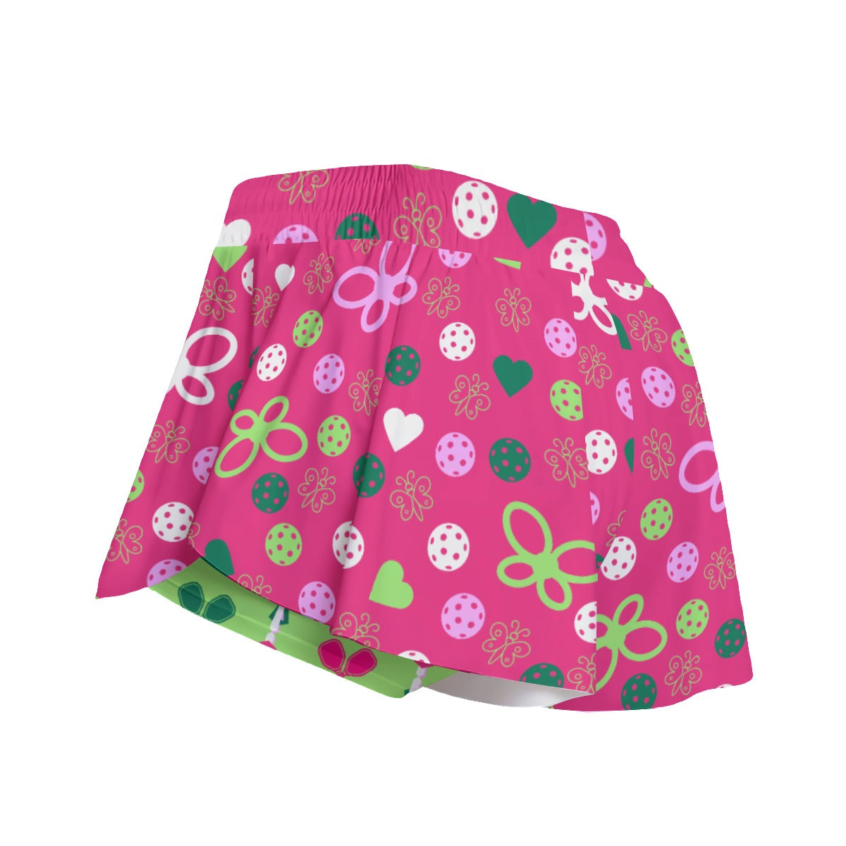 Penny - Pink/Green - Pickleball Women's Sport Culottes with Pockets by Dizzy Pickle