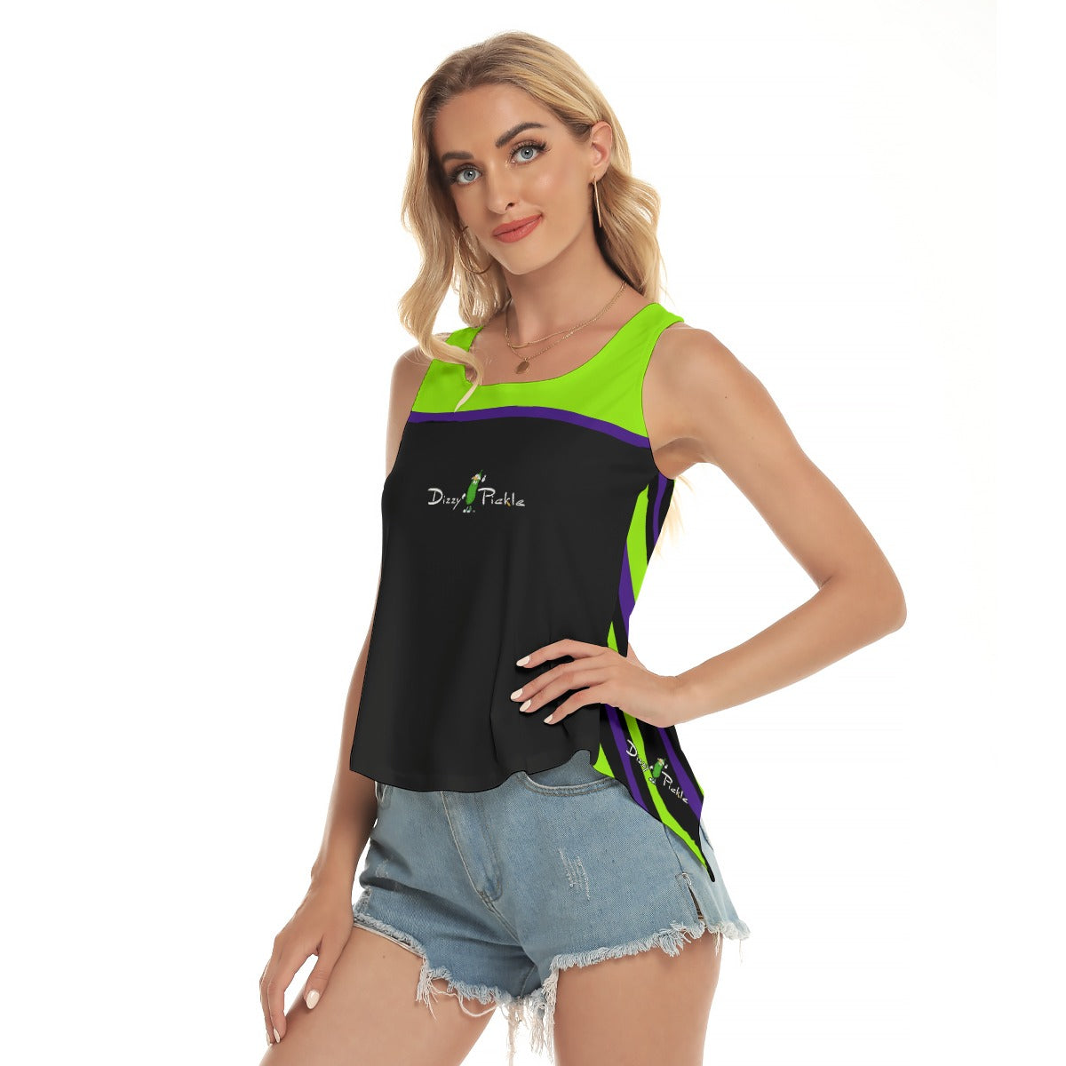 Dizzy Pickle Dinking Diva BG Women's Pickleball Open-Backed Sleeveless Tank Top