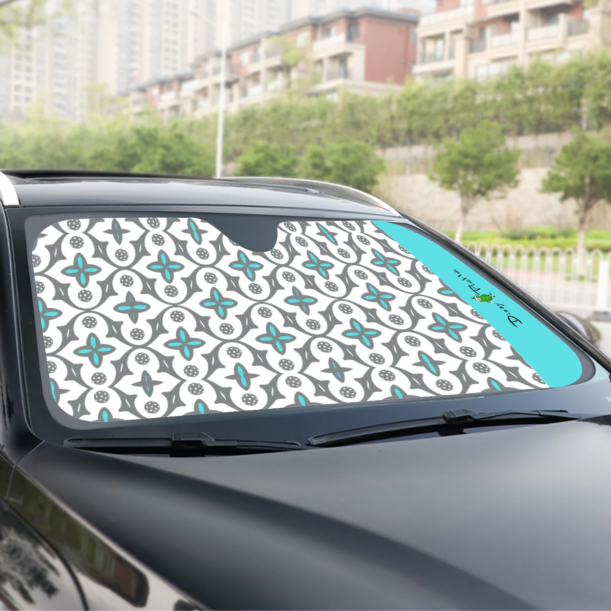Shelby - White - Pickleball Windshield Sunshade by Dizzy Pickle