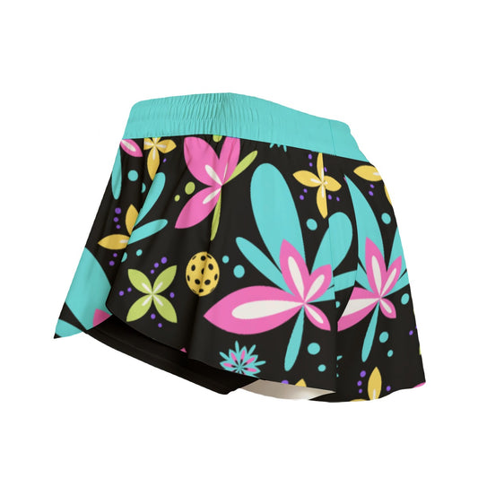 Dizzy Pickle Donna Black Main Pickleball Women's Sport Culottes Skorts with Inner Shorts and Pockets