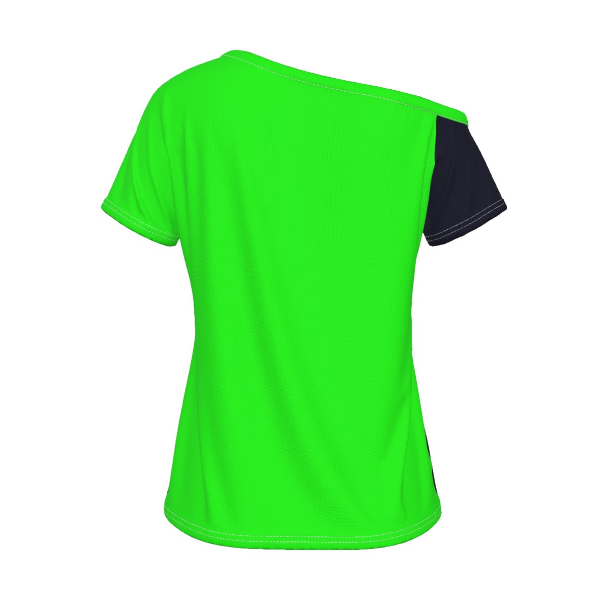 Lisa - Navy Blue - Ball - Women's Pickleball Off-The-Shoulder Sport T-Shirt by Dizzy Pickle
