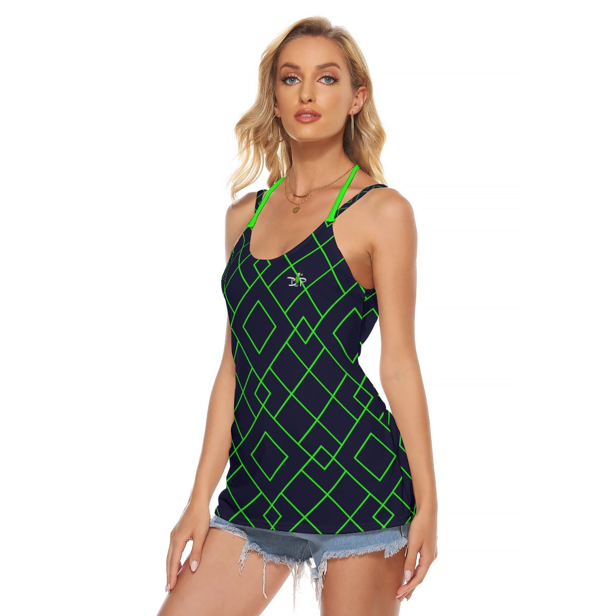 Lisa - Navy Blue - A2 - Women's Pickleball Halter Top by Dizzy Pickle