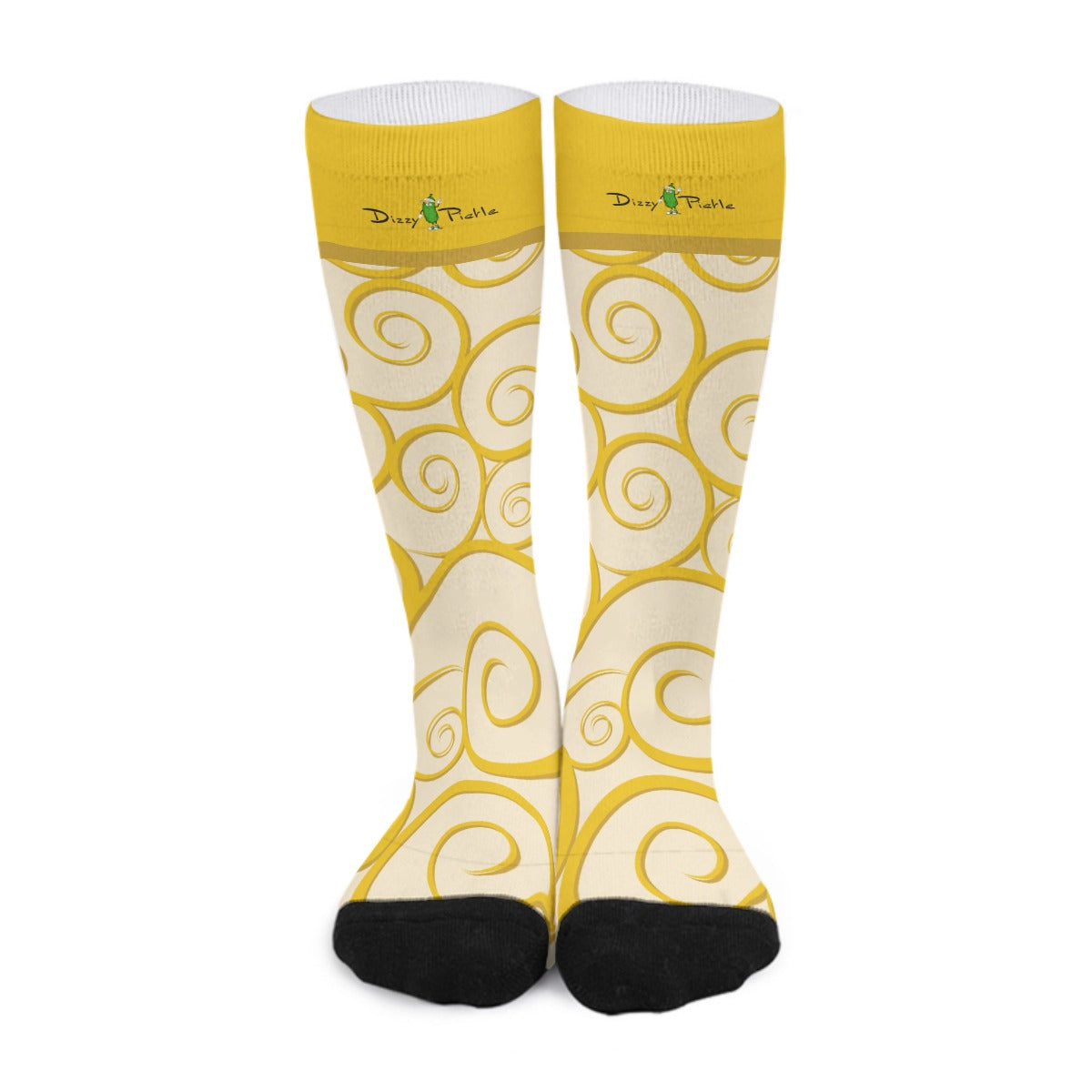 Dizzy Pickle Beth Gold Swirls Pickleball Long Socks