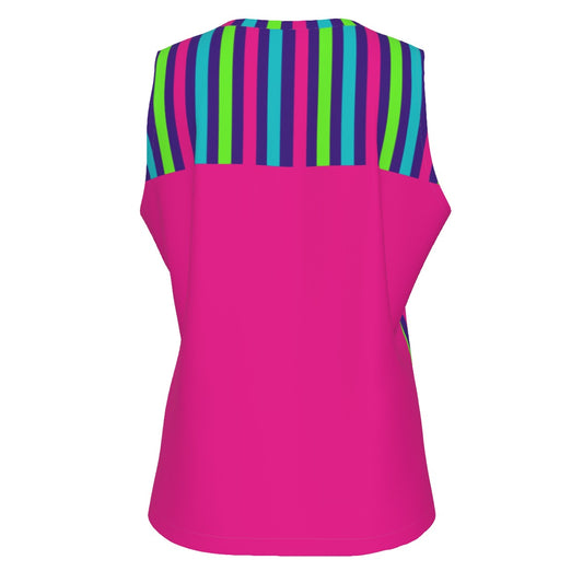 Dizzy Pickle Diana Stripes Women's Pickleball Sleeveless Sports Tank Top Fuchsia