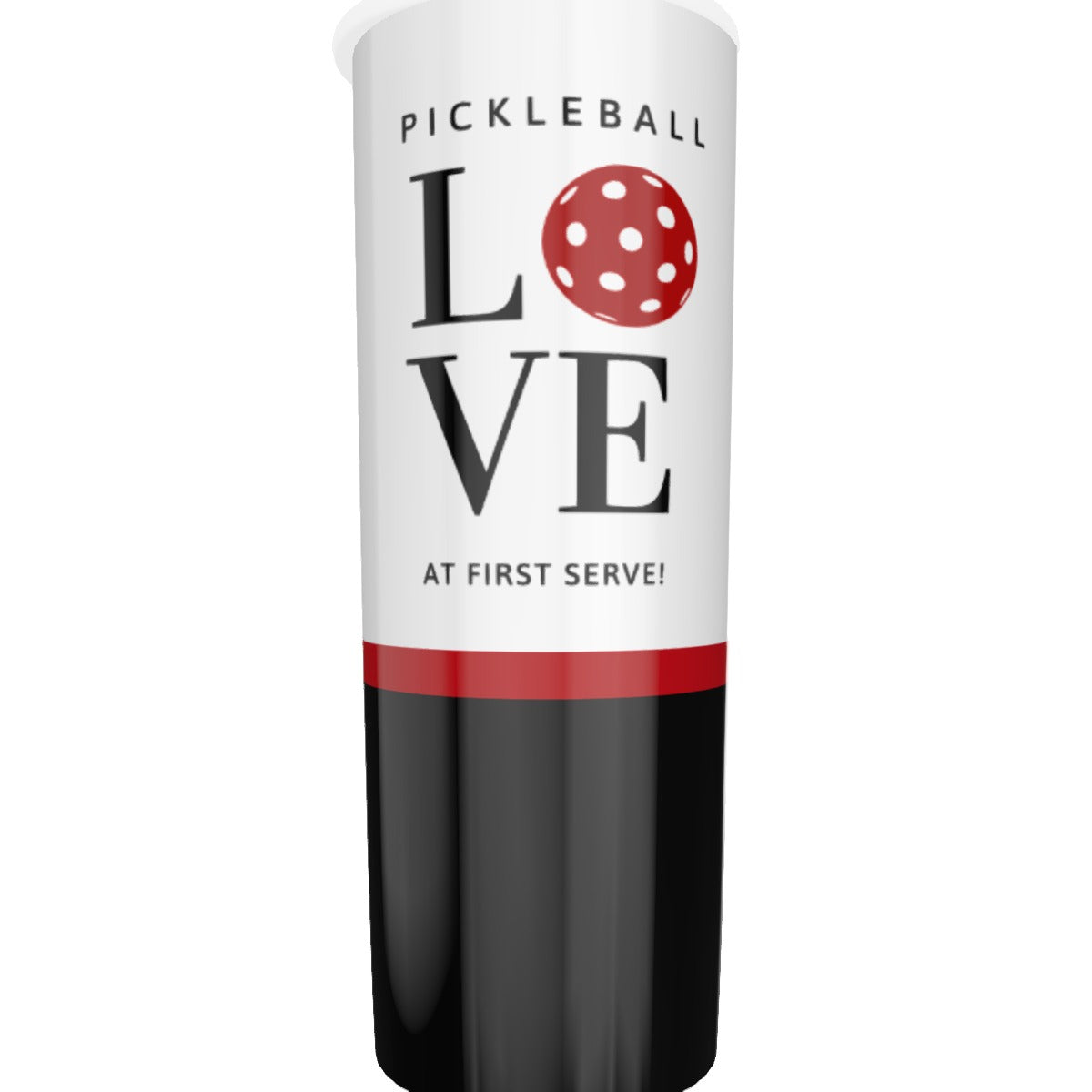 Dizzy Pickle Love at First Serve Red/Black Skinny Tumbler Stainless Steel with Lids 20oz