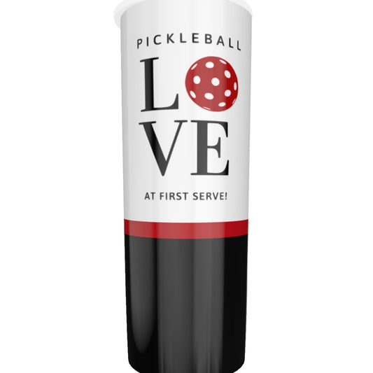 Dizzy Pickle Love at First Serve Red/Black Skinny Tumbler Stainless Steel with Lids 20oz