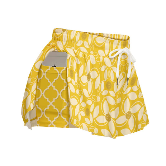 Dizzy Pickle Beth Women's Pickleball Sport Culottes Skorts with Shorts and Pockets Gold