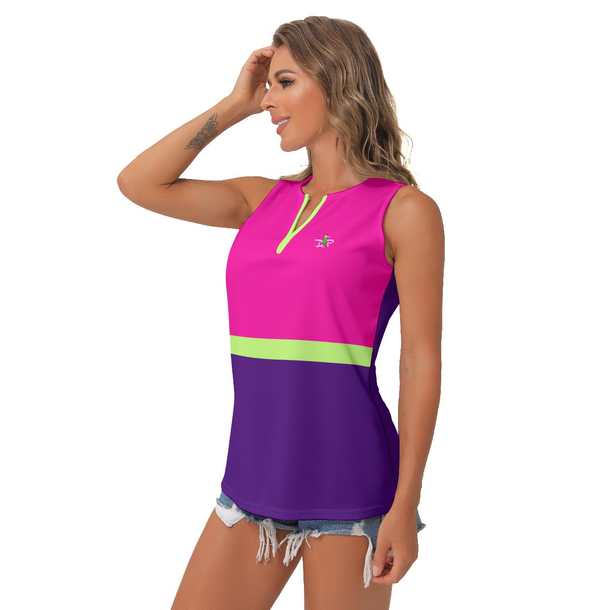 Dizzy Pickle Lesia Striped PPG Women's Pickleball Sleeveless V-Neck Shirt