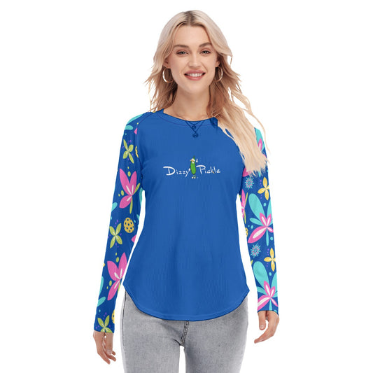 Donna - Blue - Women's Raglan Sleeves Long Sleeves T-shirt by Dizzy Pickle