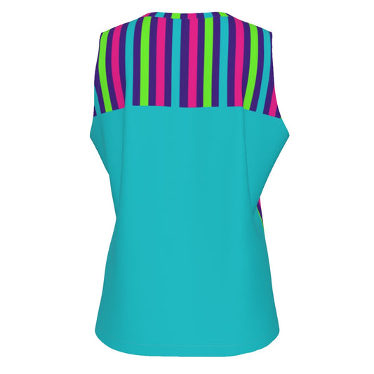 Dizzy Pickle Diana Stripes Women's Pickleball Sleeveless Sports Tank Top Cool Teal