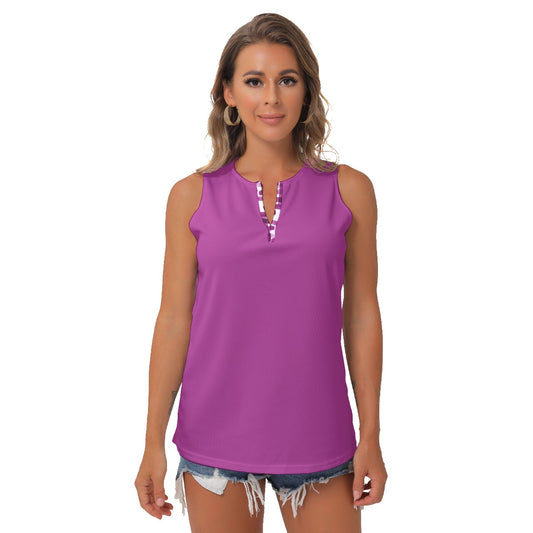 Heidi - MW - Magenta - Women's Pickleball Sleeveless V-Neck Top by Dizzy Pickle