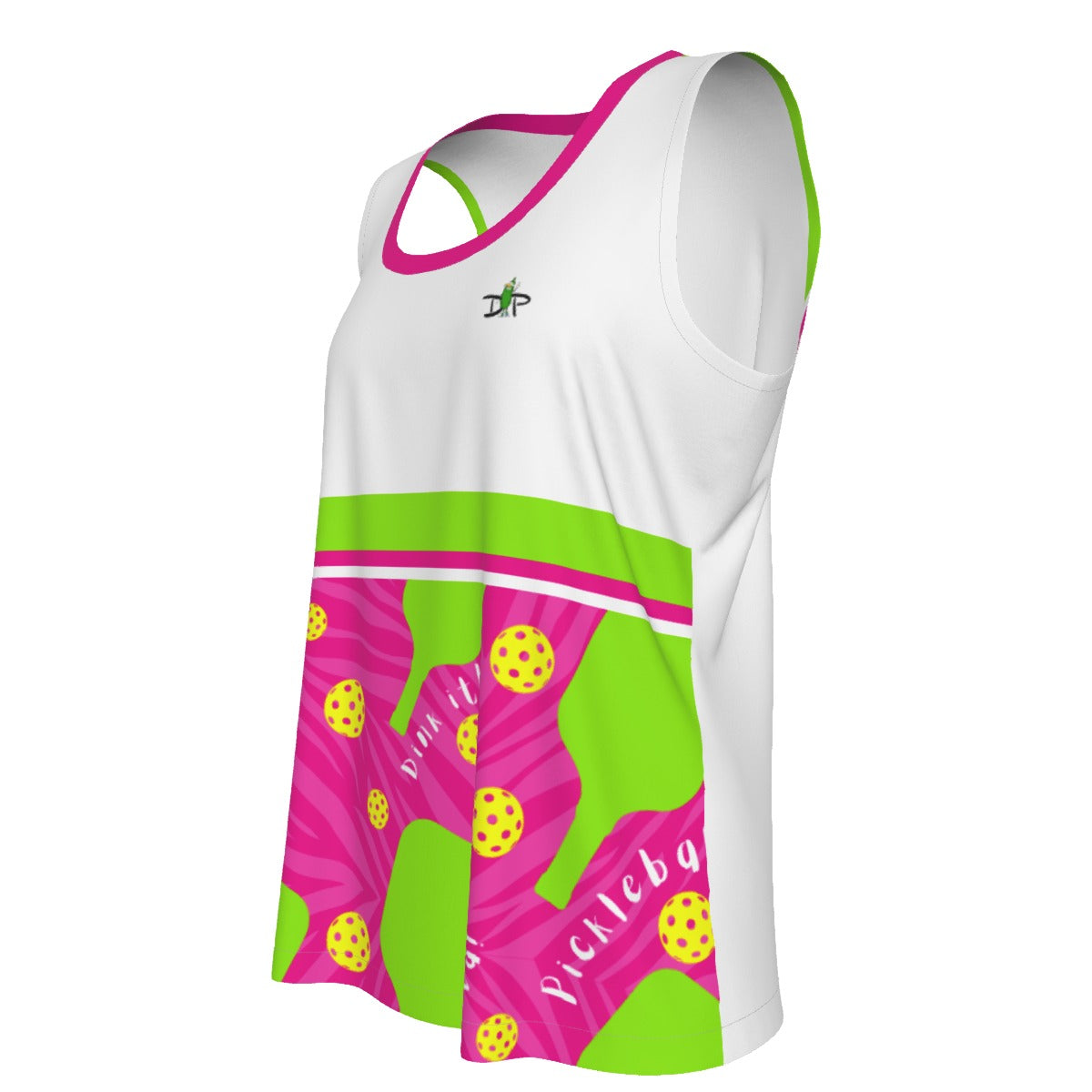 Dizzy Pickle Dinking Diva PG White Main Women's Pickleball Sleeveless Sports Tank Top