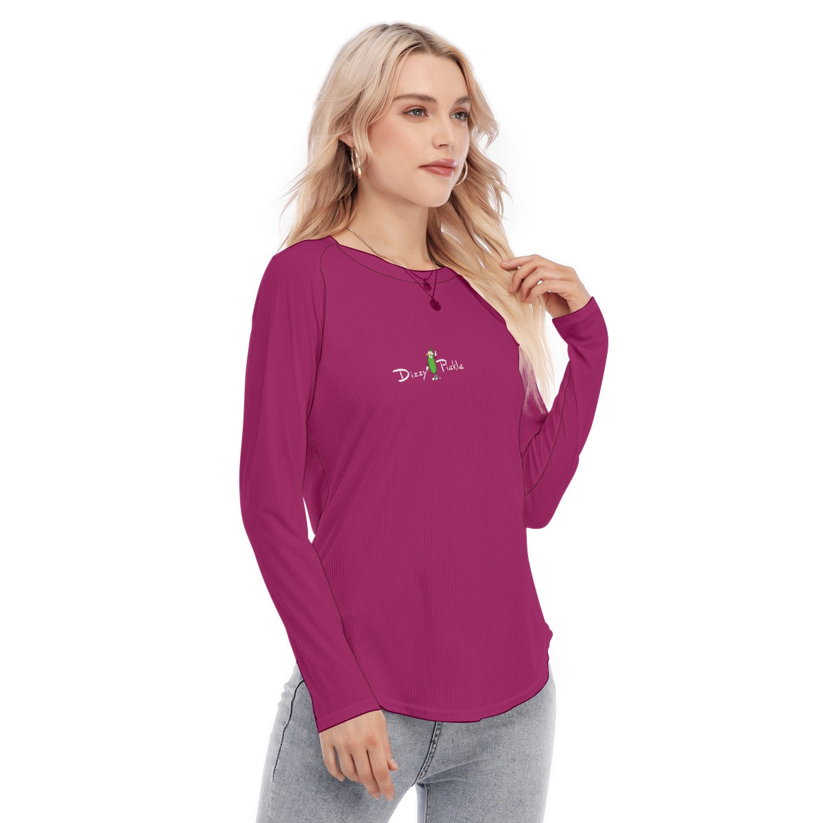 Dizzy Pickle DZY P Classic Mulberry Women's Long Sleeve U-Shape Hem T-Shirt