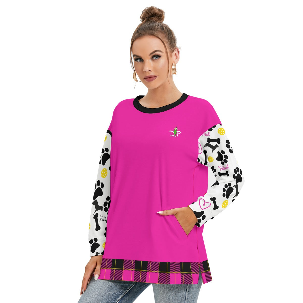 Dizzy Pickle Millie Main Women's Pickleball Side Split O-Neck Sweatshirt