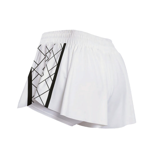 Lisa - White/Black Solid - Pickleball Women's Sport Culottes with Pockets by Dizzy Pickle