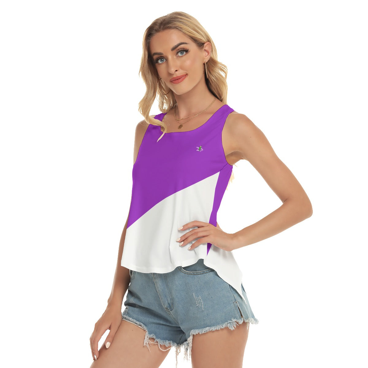 DZY P Classic - Diagonal Pickleball Tank Top by Dizzy Pickle - Deep Purple