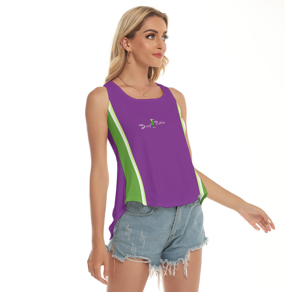 Dizzy Pickle April Purple Women's Pickleball Open-Backed Sleeveless Tank Top