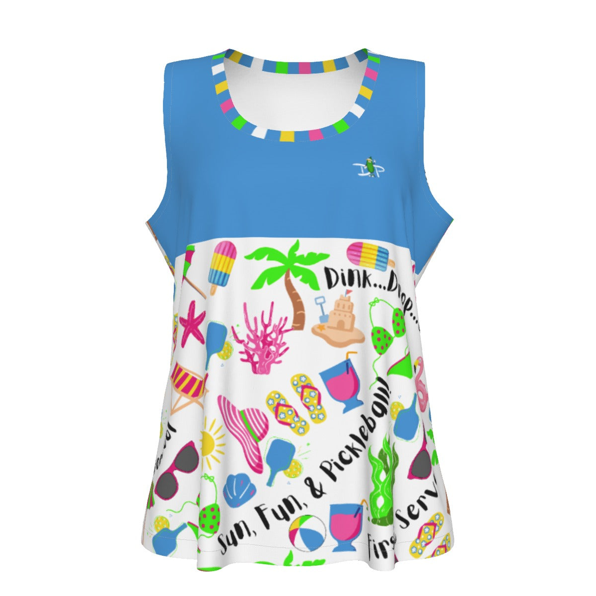 Dizzy Pickel Julie Windjammer Blue Sports Tank Top