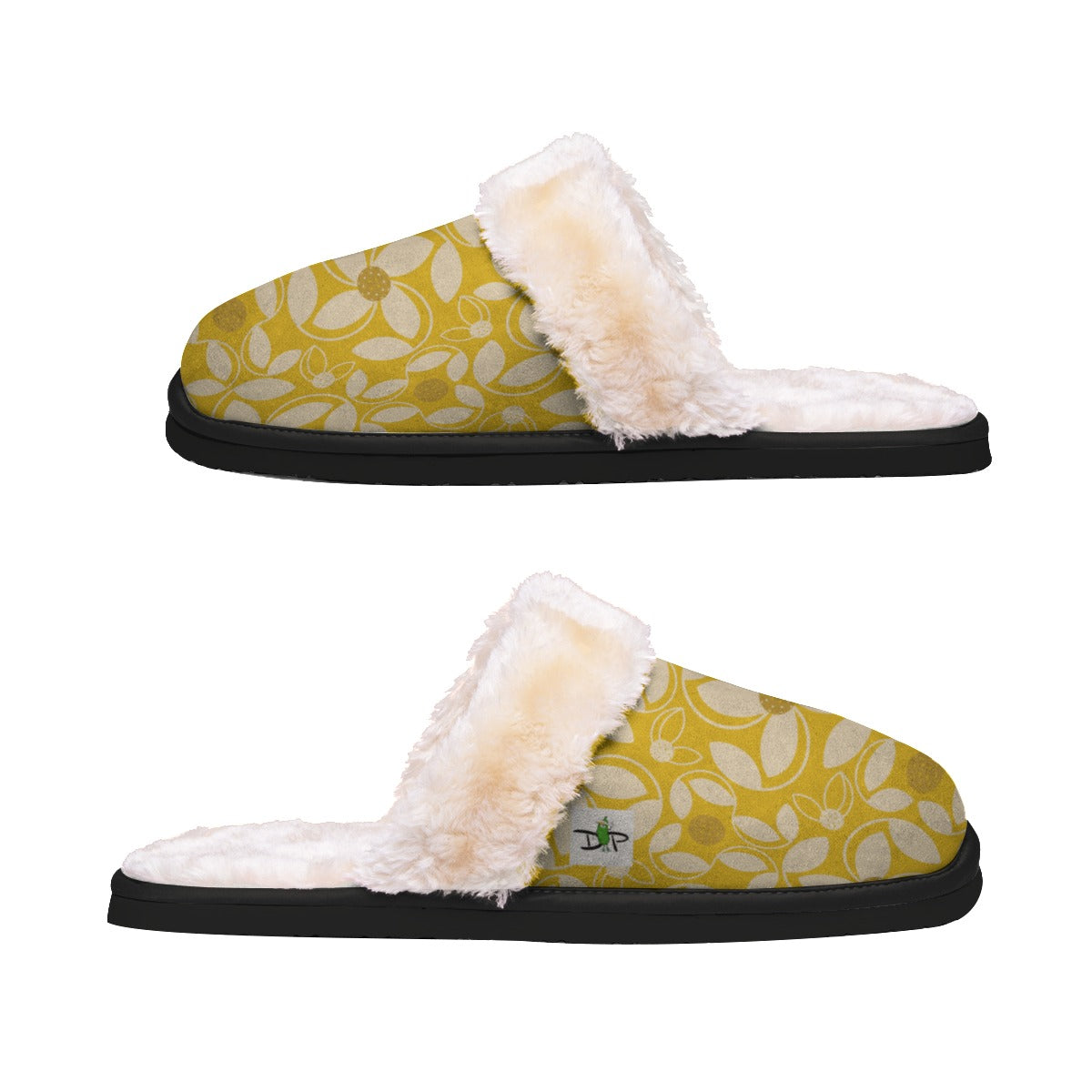 Dizzy Pickle Beth Women's Pickleball Plush Slippers with EVA Bottom Soles Gold
