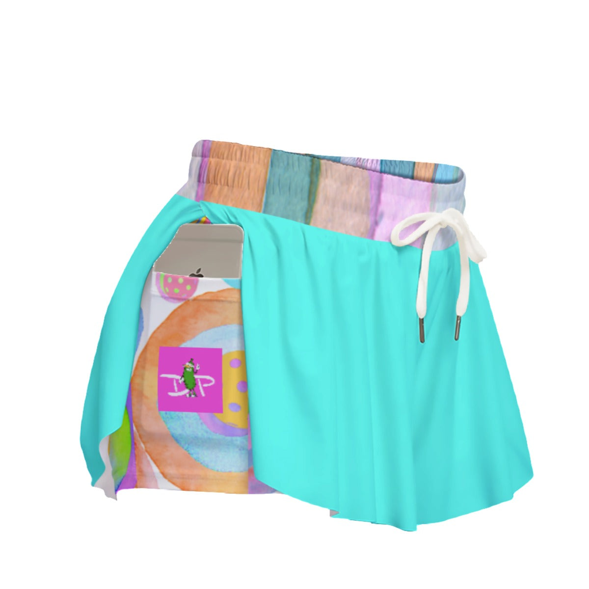 Dizzy Pickle Emily Solid Pickleball Women's Sport Culottes Skorts with Inner Shorts and Pockets Teal