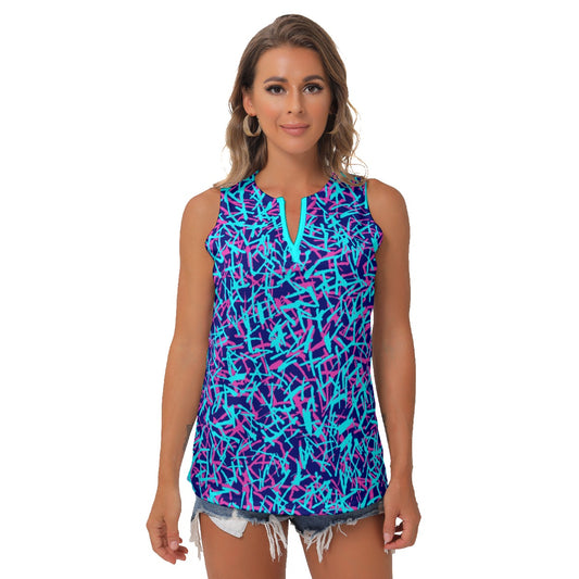 Dizzy Pickle Lesia BBP Confetti Women's Pickleball Sleeveless V-Neck Shirt