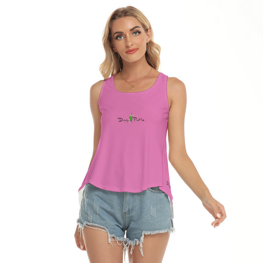 Dizzy Pickle Coming Up Daisies PB Solid Pink Women's Pickleball Open-Backed Sleeveless Tank Top