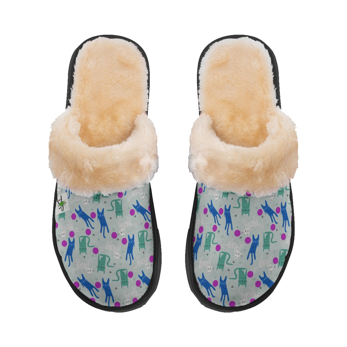 GrayC - Women's Pickleball Plush Slippers by Dizzy Pickle