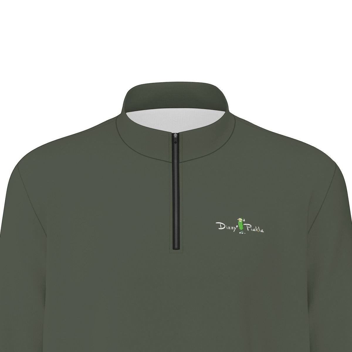 Dizzy Pickle DZY P Classic 5R8NB Men's Pickleball Half Zip Pullover - Olive Green