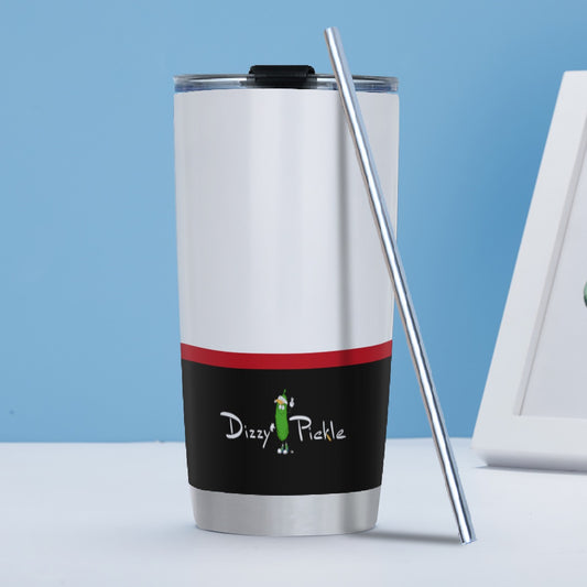 Dizzy Pickle Love at First Serve Red/Black Tumbler 20oz with Straw